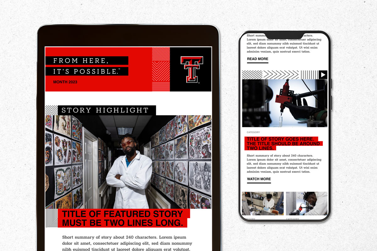 An example of the layouts designed for mobile and larger devices.