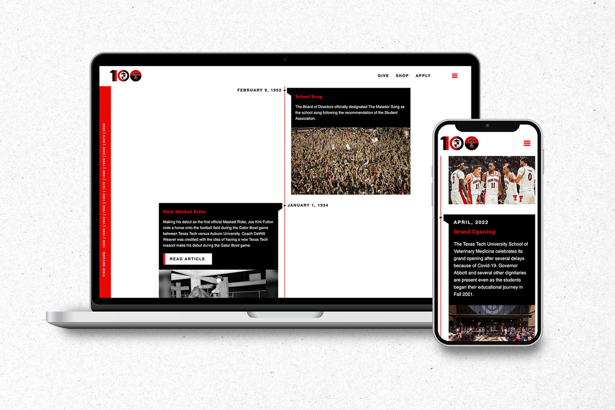 The historical timeline was one of the highlights of the project.