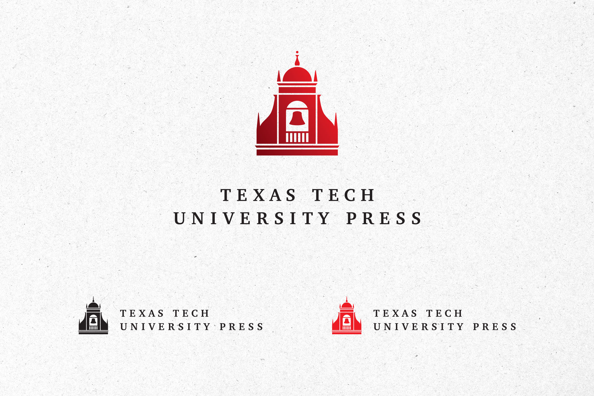 A breakdown of the Texas Tech University Press logo. It shows variations in color and layout.